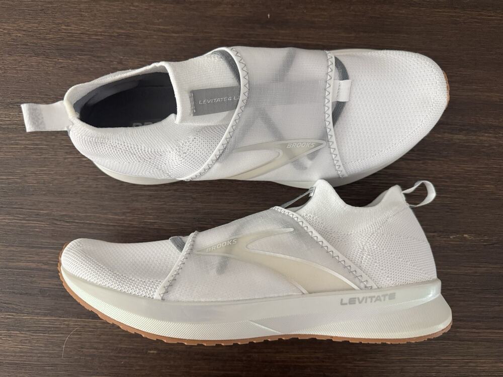 Brooks Running Shoes Womens 9.5 White Silver Levitate 4 LE Athletic Sneakers 41